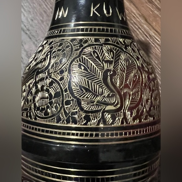 Vtg Collectible Decorative Wine Bottle Flask Brass India Etch NO BEER IN KUWAIT - Picture 13 of 16